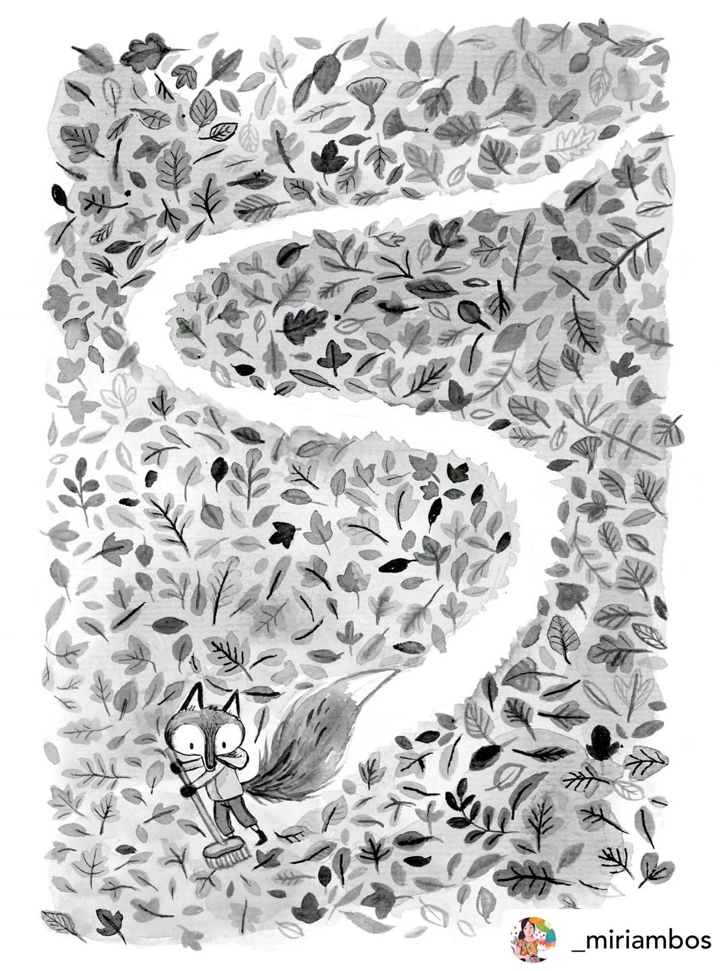 🍁 #illustrationlove 🍂
Regram • @_miriambos 
De herfstblaadjes vallen snel, dus August de Vos werkt zich een weg door het gebladerte.  
#inktober #augustensuus #miriambos #elkeDagTekenen #draweveryday #illustration #illustrator #illustratie #herfst #fall #autumn