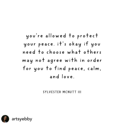 ♡♡♡

Posted @withregram • @artsyebby 
“You’re allowed to protect your peace. It’s okay if you need to choose what others may not agree with in order for you to find peace, calm, and love.”
Great words from @sylvestermcnutt 
⠀
#Protectyourpeace #selfcare #selfimprovement #selflove #kidlitart #kidlitartist #inspirationalquotes #selfhelpquotes #mindfulliving #gentlereminder #inspirationalart #motivationalart