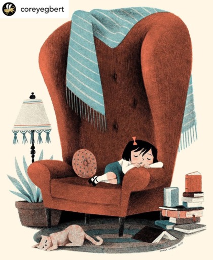 📚 #illustrationlove 📚

Posted @withregram • @coreyegbert 
New print - the biggest, coziest nap chair. For me spontaneous Sunday couch naps are one of my favorite things, and I think they'd be even better as a little kid on a big wing-back chair in a library.
.
.
#cozychair #librarychair #childrensillustration #kidlitart